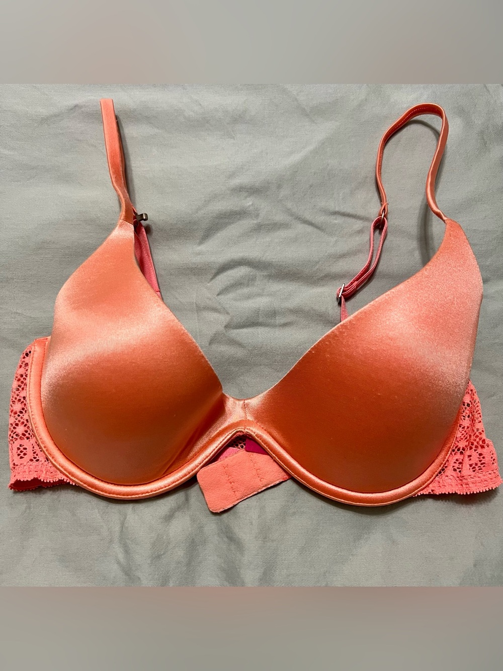 Victoria's Secret PINK Convertible Racerback Scoopneck Pushup Bra | Orange | 36B